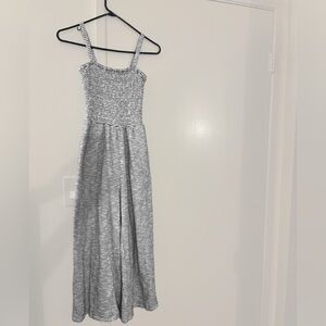 Navy Blue and White Striped Jumpsuit